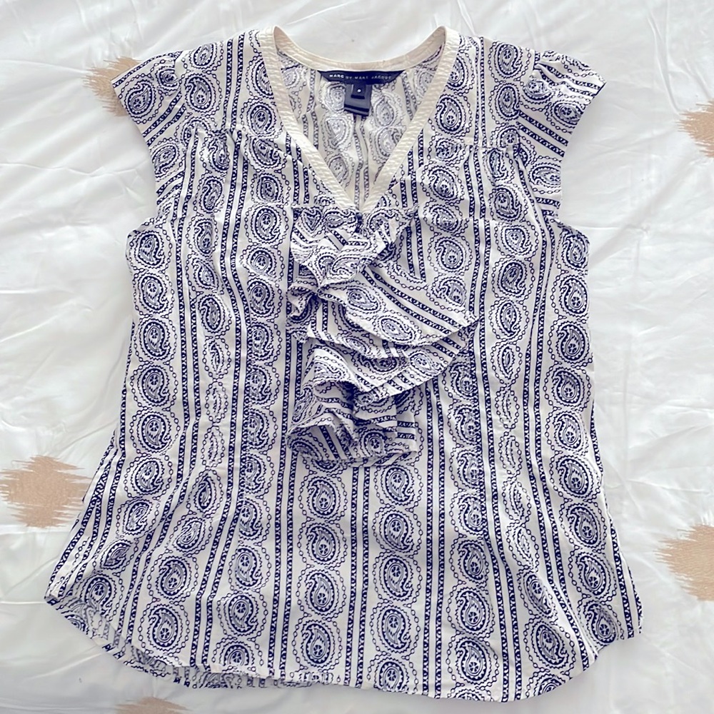 Marc by Marc Jacobs paisley blouse short sleeved size 8